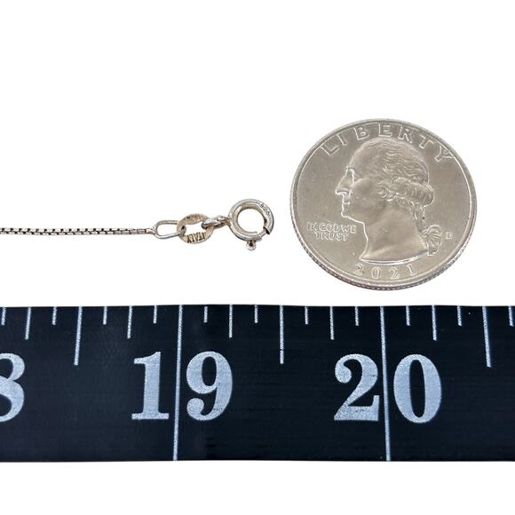 Vintage Italy Sterling Silver 925 Box Chain Necklace 19.5" - Picture 2 of 3